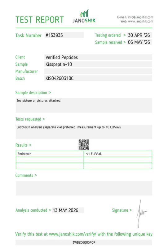 Kisspeptin – 10mg Research Peptide - Image 3